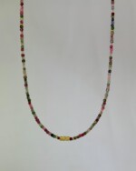 Watermelon Tourmaline Χειροποίητο Κολιέ Χρυσό