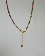 Watermelon Tourmaline Χειροποίητο Κολιέ Χρυσό