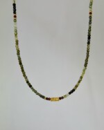 Green Tourmaline Χειροποίητο Κολιέ Χρυσό