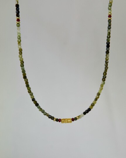 Green Tourmaline Χειροποίητο Κολιέ Χρυσό Green Tourmaline Χειροποίητο Κολιέ Χρυσό
