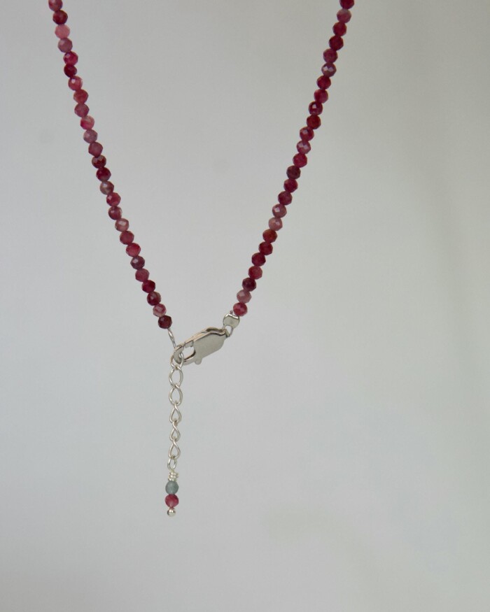 Ρουμπίνι Χειροποίητο Κολιέ Ασήμι