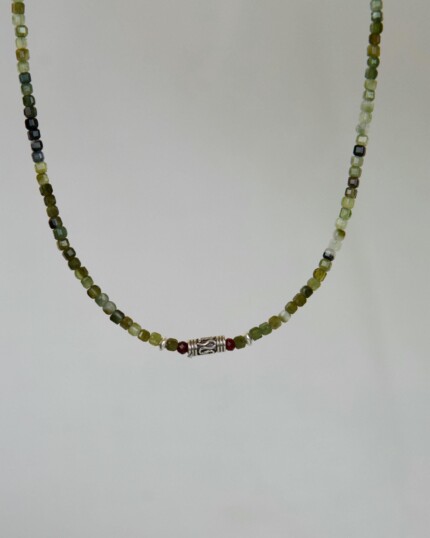 Green Tourmaline Χειροποίητο Κολιέ Ασήμι Green Tourmaline Χειροποίητο Κολιέ Ασήμι