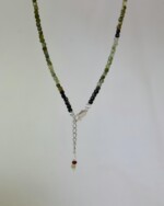 Green Tourmaline Χειροποίητο Κολιέ Ασήμι