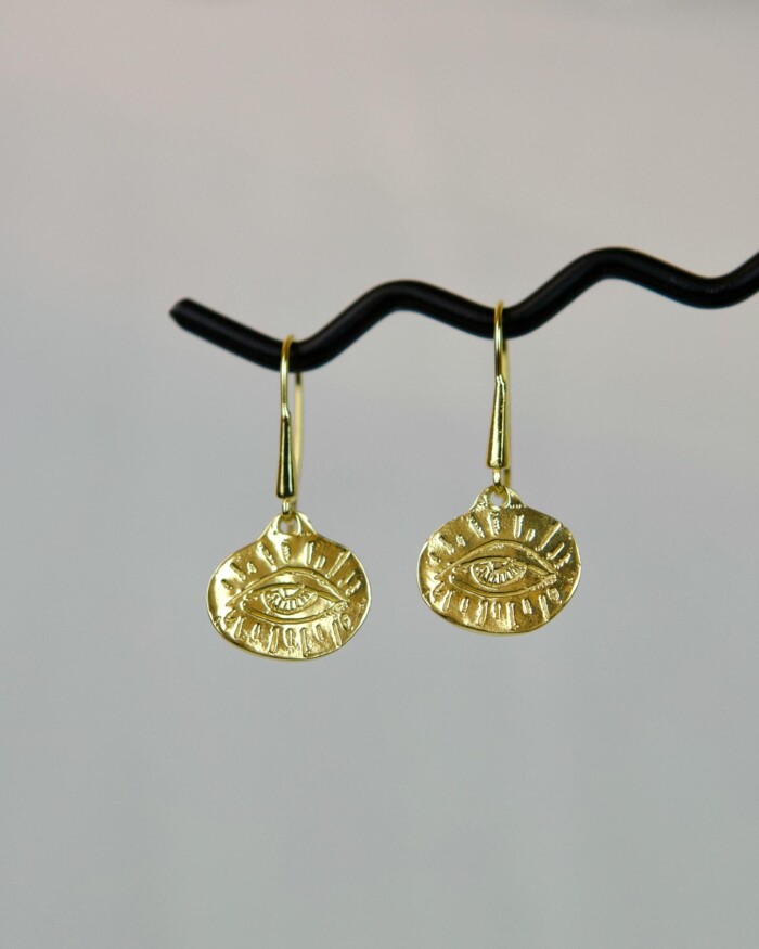 Evil Eye Σκουλαρίκια Κρεμαστά Χρυσά