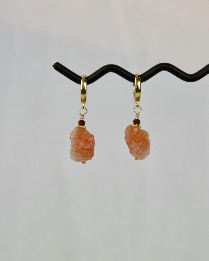 "Sunstone" χειροποίητα σκουλαρίκια χρυσά