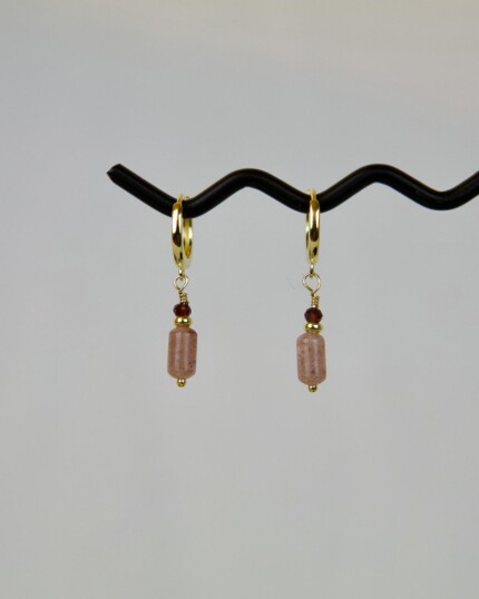 Purple Aventurine Σκουλαρίκια Χρυσά