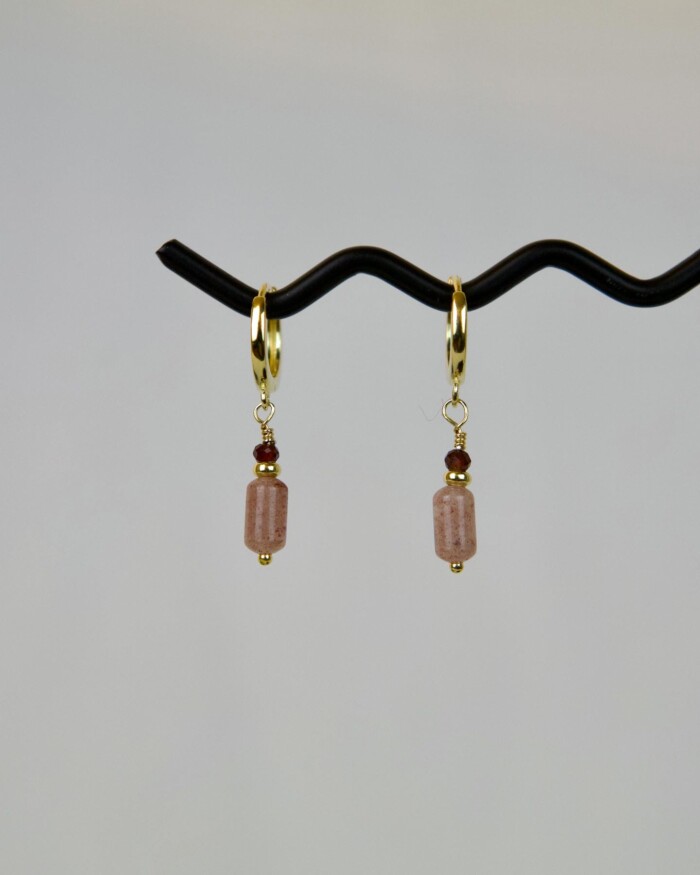 Purple Aventurine Σκουλαρίκια Χρυσά Purple Aventurine Σκουλαρίκια Χρυσά