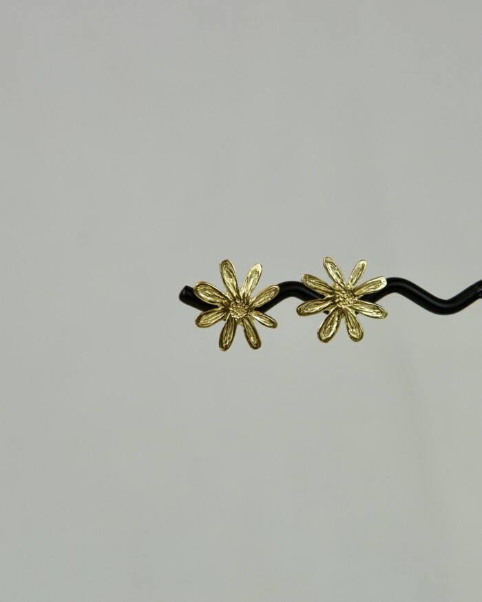 Yellow Daisy Σκουλαρίκια Χρυσά