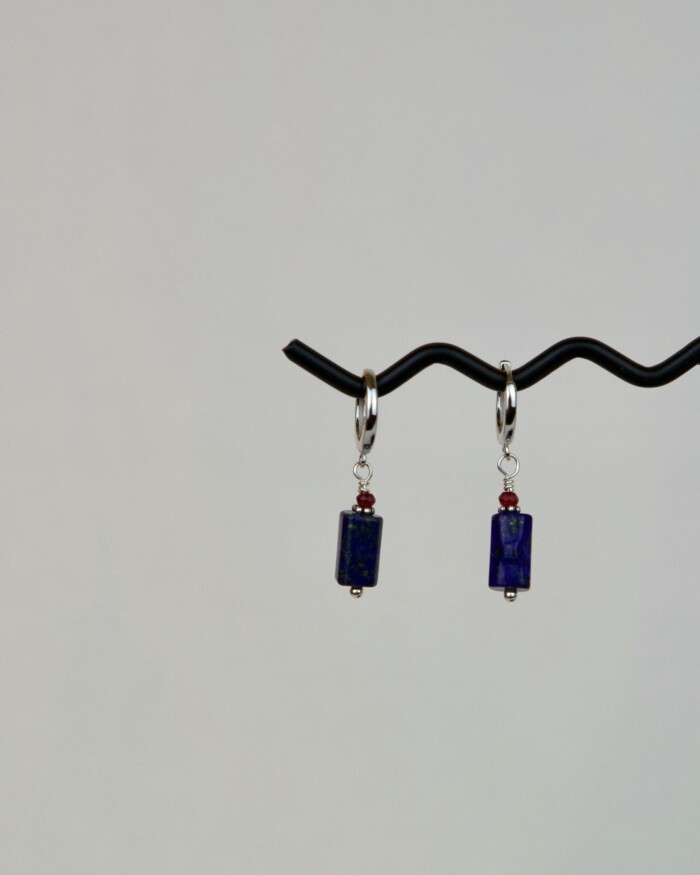 "Σοδαλίτης" Χειροποίητα Σκουλαρίκια Ασημένια