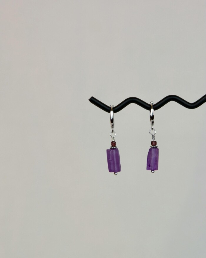 Αμέθυστος Χειροποίητα Σκουλαρίκια Ασήμι Αμέθυστος Χειροποίητα Σκουλαρίκια Ασήμι