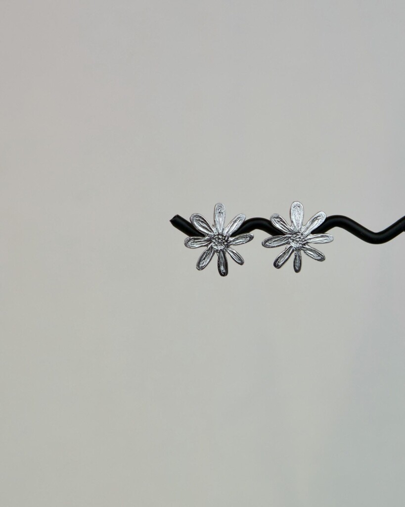 Yellow Daisy Σκουλαρίκια Ασήμι