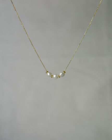 Triple Pearl Κολιέ Χρυσό