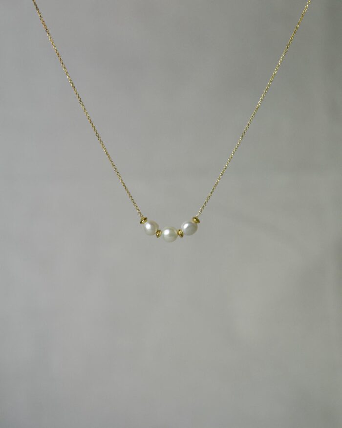 Triple Pearl Κολιέ Χρυσό