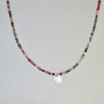 Watermelon Tourmaline Χειροποίητο Κολιέ Ασήμι Watermelon Tourmaline Χειροποίητο Κολιέ Ασήμι