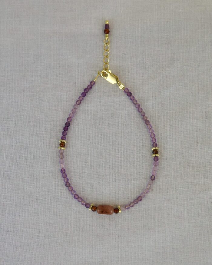 Αμέθυστος Χειροποίητο Βραχιόλι Χρυσό