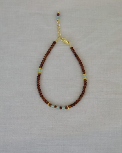 Brown Garnet Χειροποίητο Βραχιόλι Χρυσό Brown Garnet Χειροποίητο Βραχιόλι Χρυσό