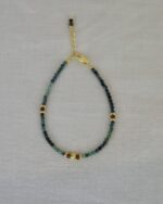 Blue Tourmaline Χειροποίητο Βραχιόλι Χρυσό