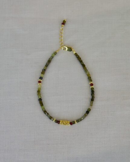 Green Tourmaline Χειροποίητο Βραχιόλι Χρυσό Green Tourmaline Χειροποίητο Βραχιόλι Χρυσό