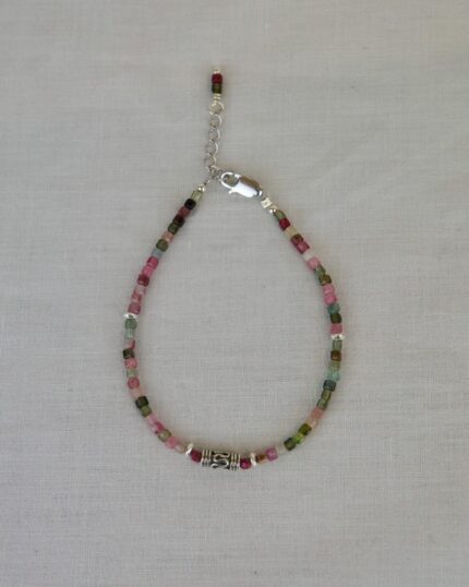 Watermelon Tourmaline Χειροποίητο Βραχιόλι Ασήμι Watermelon Tourmaline Χειροποίητο Βραχιόλι Ασήμι