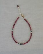 Ρουμπίνι Χειροποίητο Βραχιόλι Ασήμι