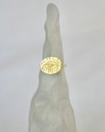 Evil Eye Χειροποίητο Δαχτυλίδι Χρυσό