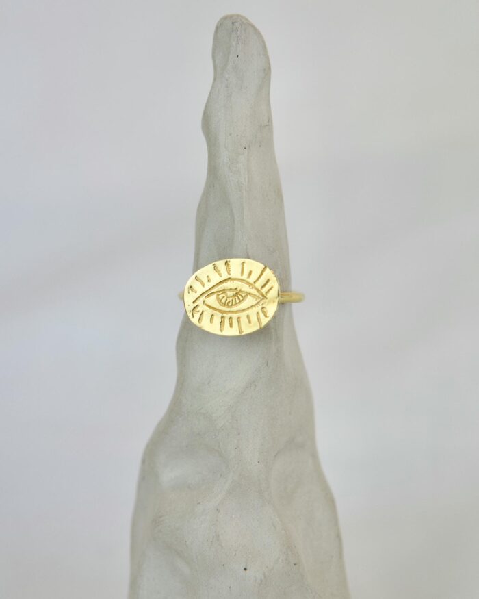 Evil Eye Χειροποίητο Δαχτυλίδι Χρυσό