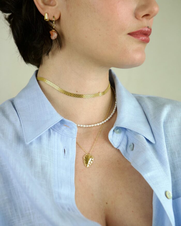 Balkan Heart Χειροποίητο Κολιέ Χρυσό